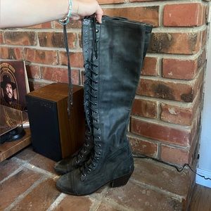 Free People X Jefferey Campbell Knee High Lace Up Joe Boot
